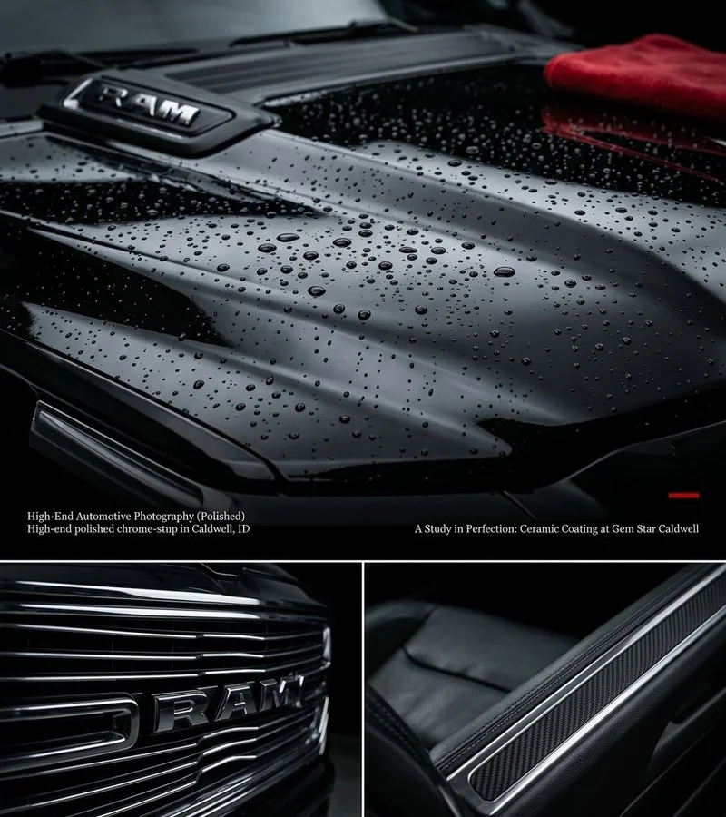 Water beading on a ceramic-coated vehicle hood